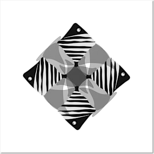 Black white rhombus Posters and Art